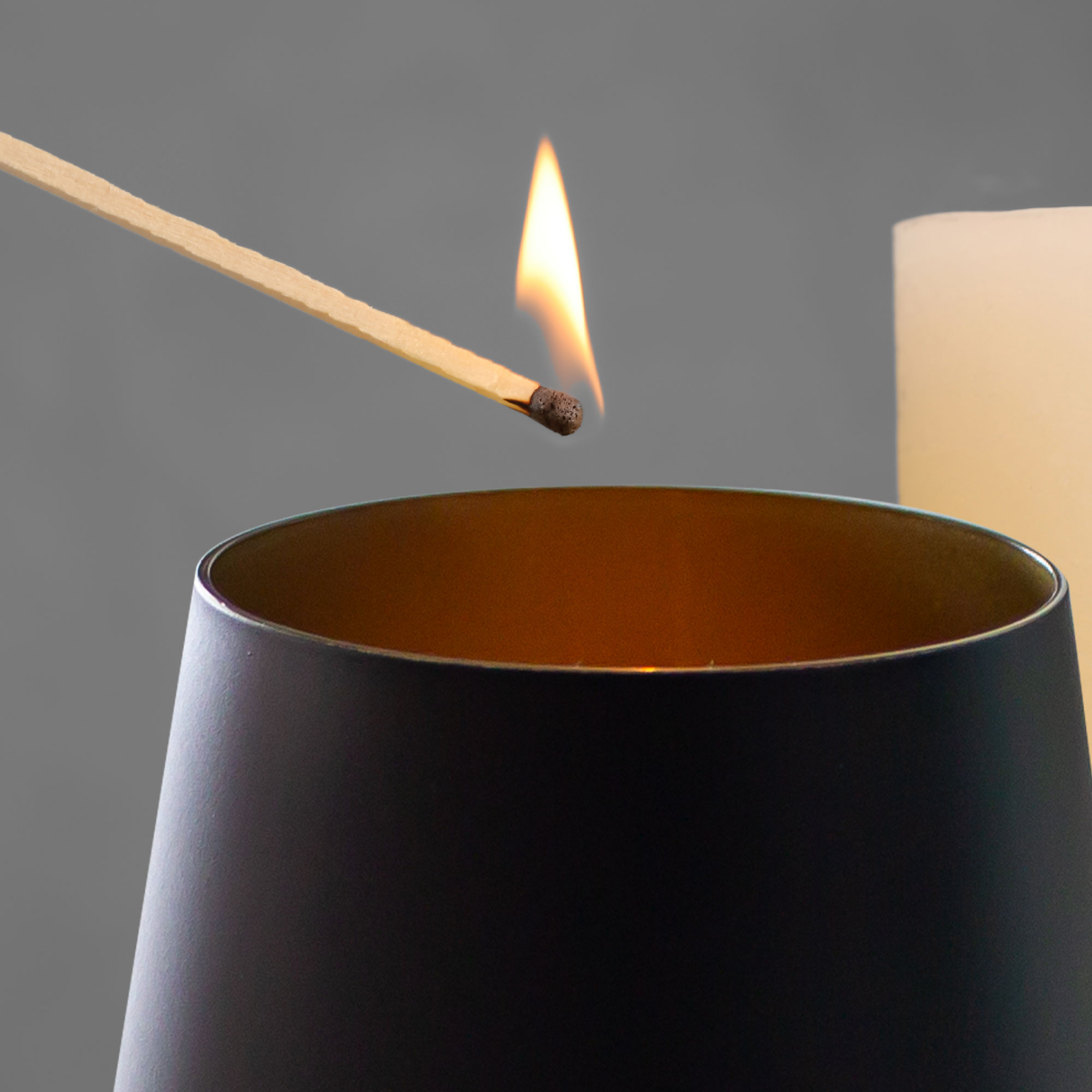 Personalisiertes Windlicht zur Trauer Katze - Schwarz Gold