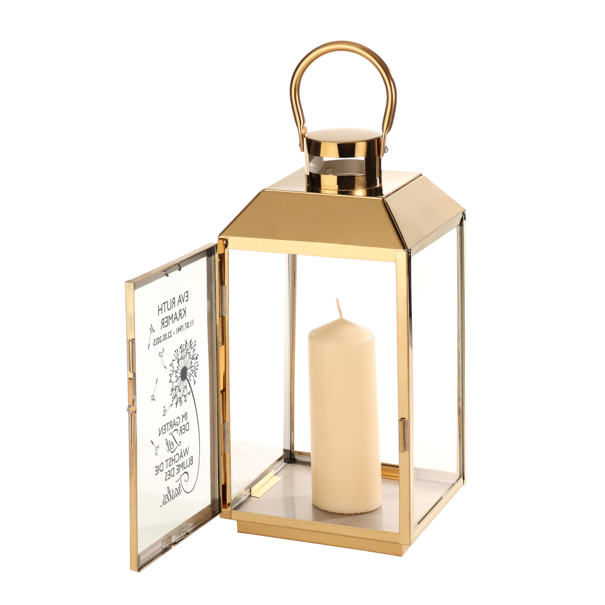 Personalisierte Gold Laterne - Blume des Trostes Personalisierte Gold Laterne - Blume des Trostes