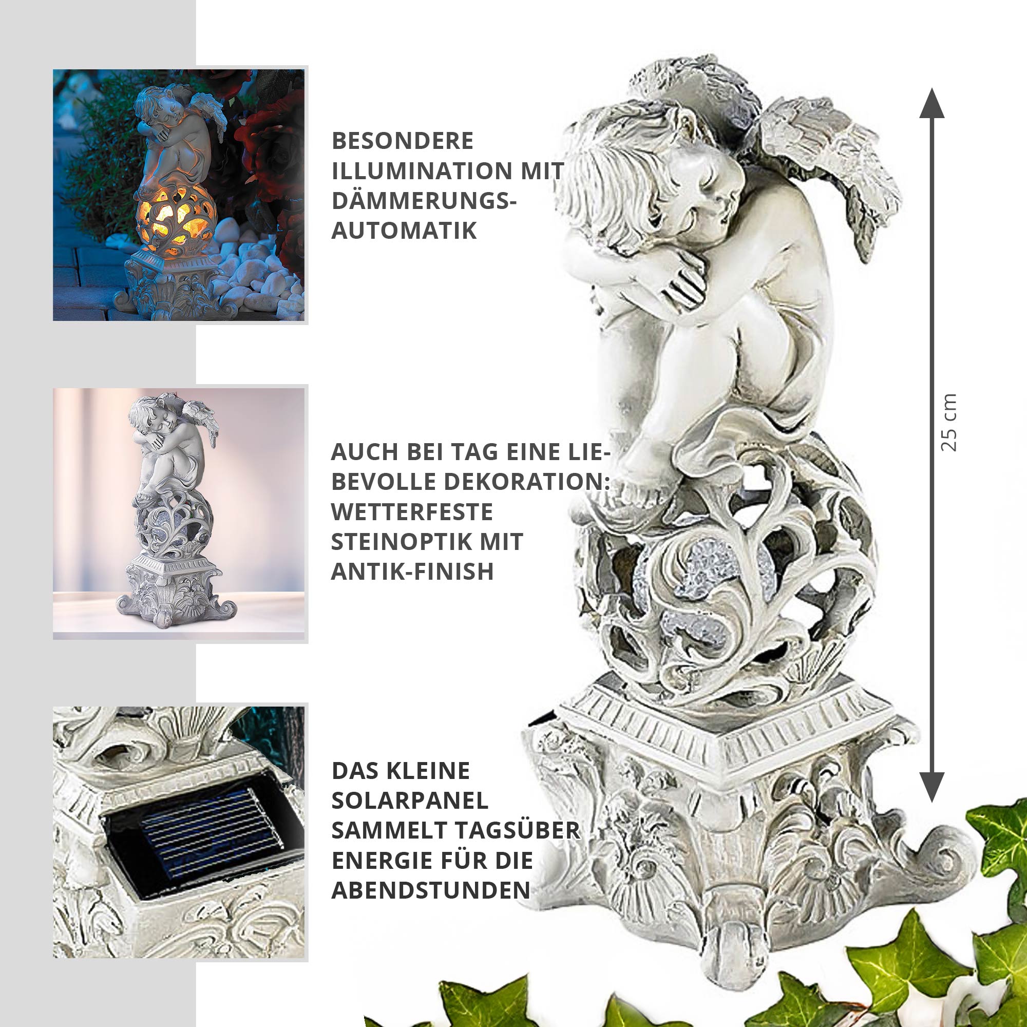 Grabschmuck – Grabengel mit Solarlicht Grabschmuck – Grabengel mit Solarlicht