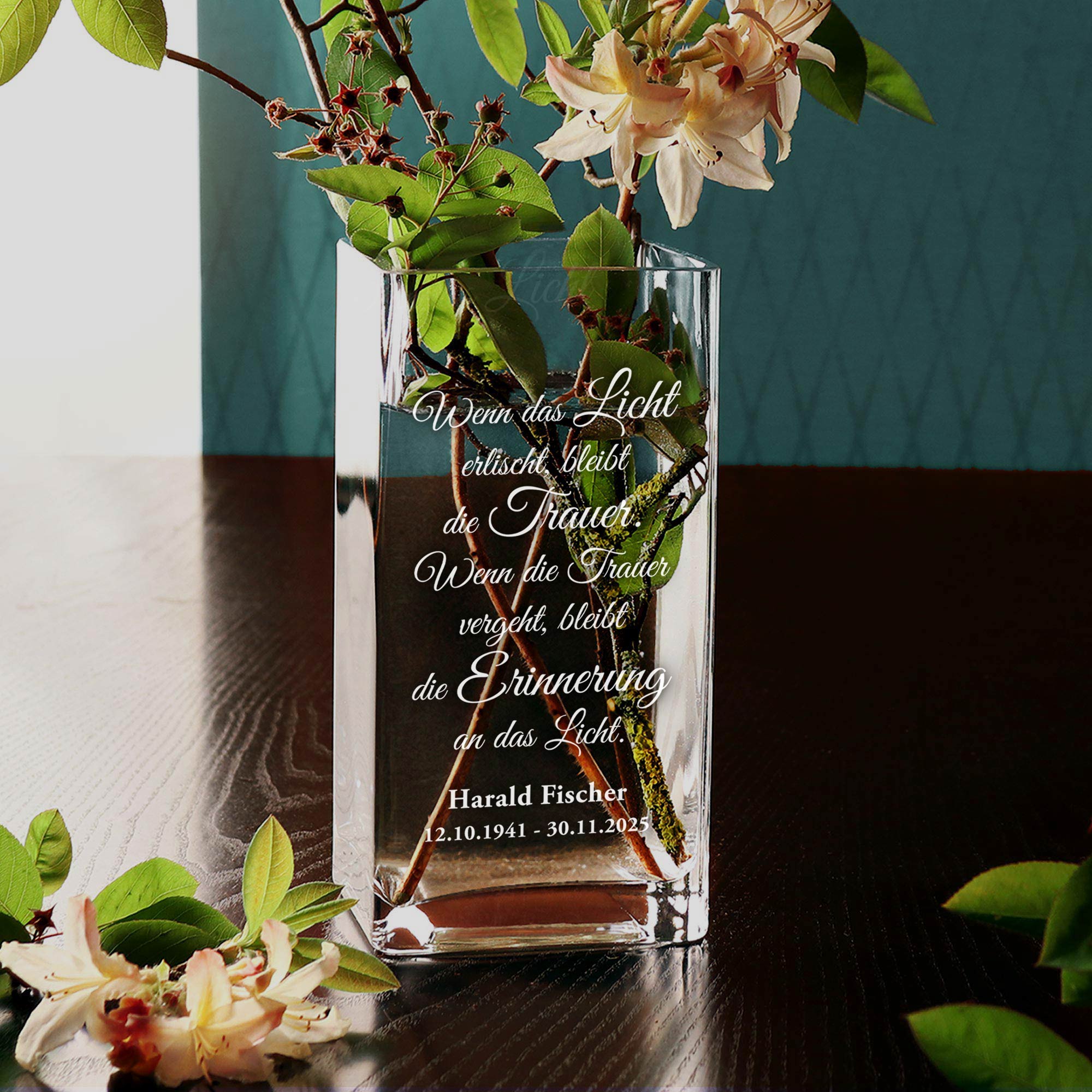 Personalisierte Vase - Wenn das Licht erlischt Personalisierte Vase - Wenn das Licht erlischt