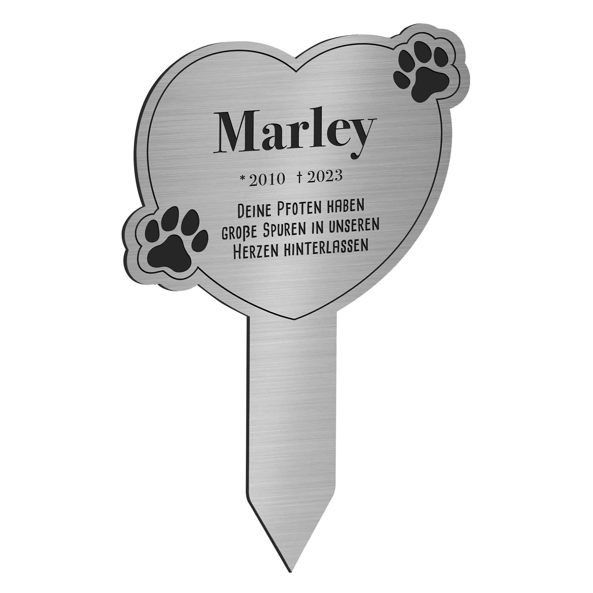 Personalisierte Gedenktafel für Hunde - Silber